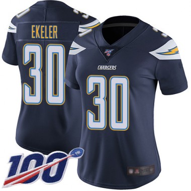Los Angeles Chargers NFL Football Austin Ekeler Navy Blue Jersey Women Limited #30 Home 100th Season Vapor Untouchable->women nfl jersey->Women Jersey